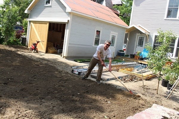 leveling the planting area